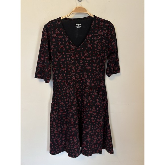 Svaha Dresses & Skirts - Svaha Fit Flare Dress Teacher  Proofreading Writing Black Organic Cotton 4